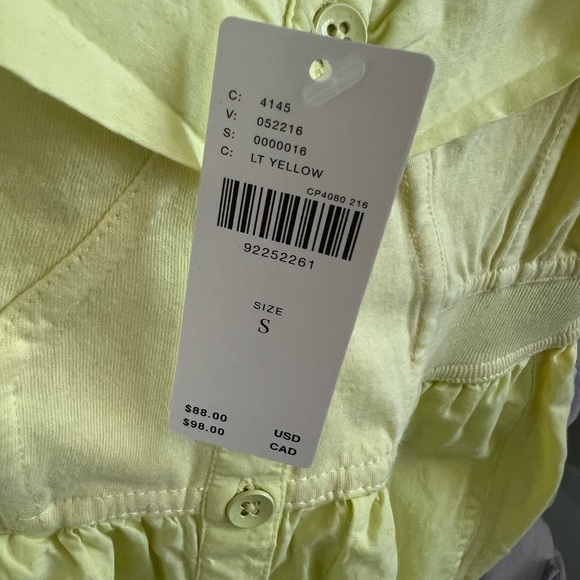 NWT new small Anthropologie clean cut romper shorts yellow tiny FLAW - Picture 5 of 17